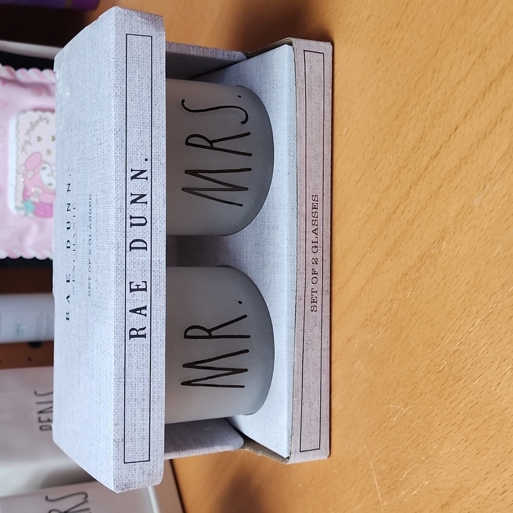Holiday Sale - NIB Rae Dunn Set of Mr & Mrs. Glasses